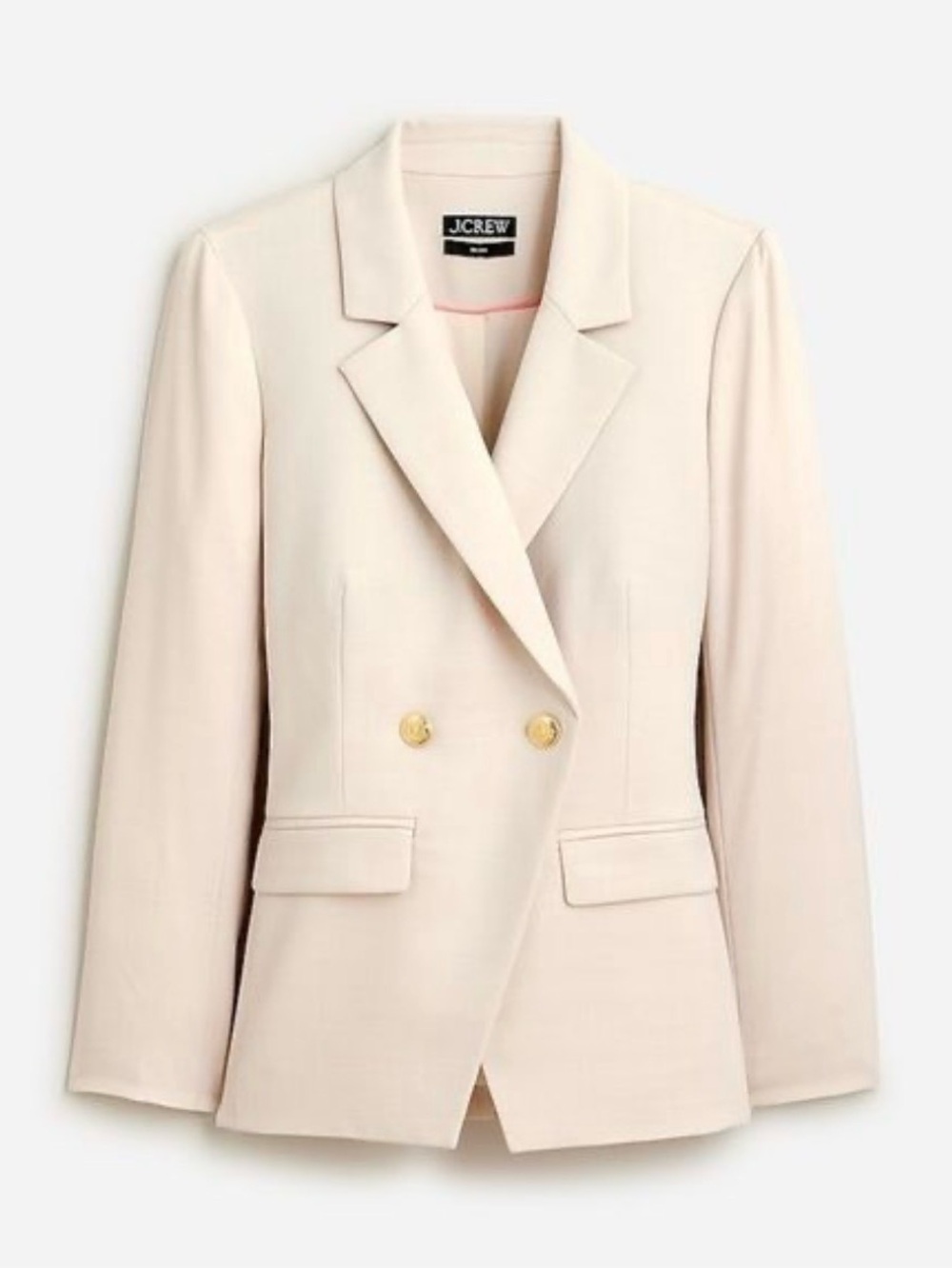 J. Crew Devon beige double breasted wool blend classic women’s blazer jacket 12